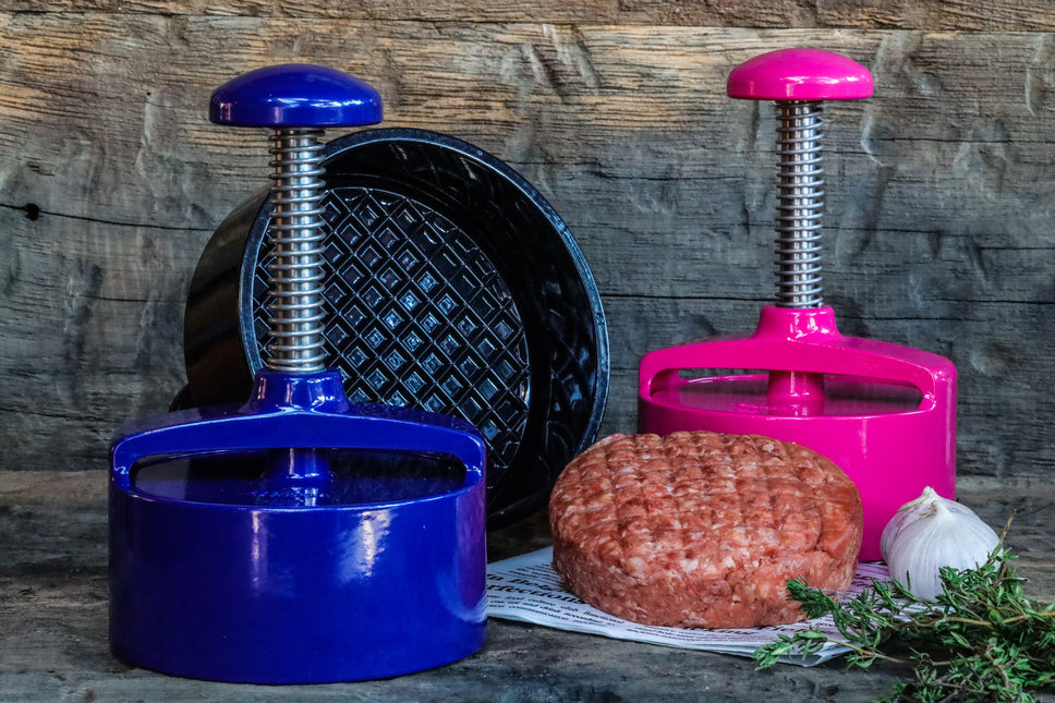 Adelmann Aluminium Hamburgerpers Blauw Ø125mm