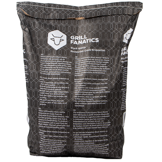 Grill Fanatics Grill Fanatics Black Wattle Restaurant Grade Briketten Pillow Shape 10 kg