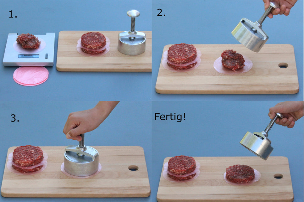 Vuur & Rook RVS Hamburgerpers met Structuurblad Ø 50mm