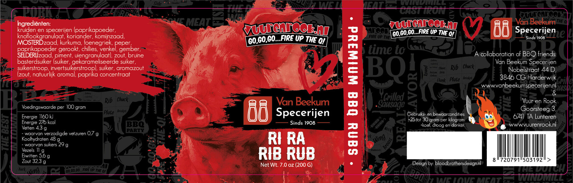 Vuur & Rook Vuur&Rook Ri Ra Rib Rub Bulk Bag 20 kg