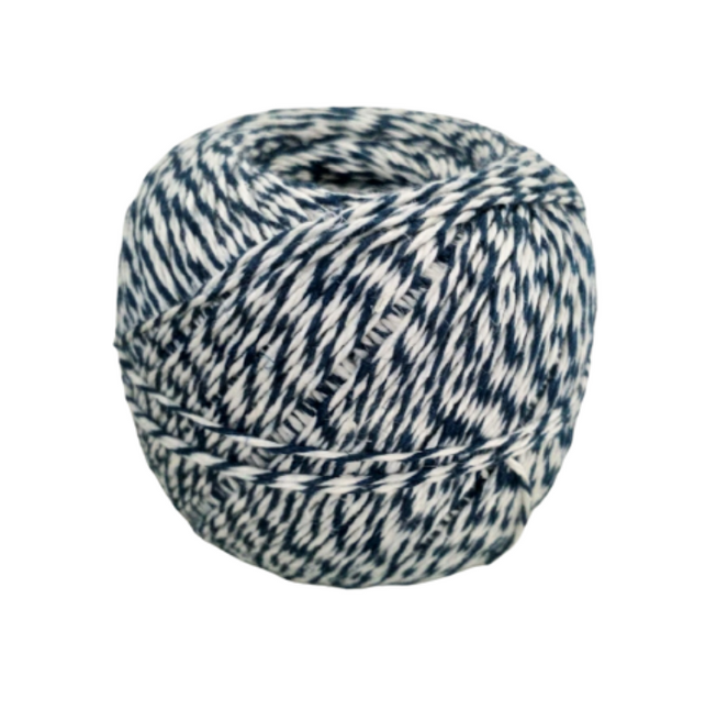 Vuur & Rook Worstgaren / Touw  blauw/wit